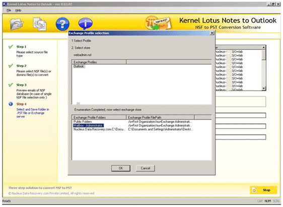 Click to view Lotus Domino to Exchange 8.06.01 screenshot