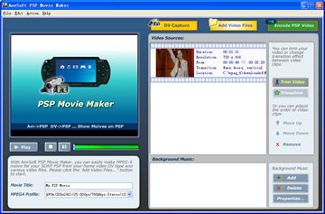 Click to view AnvSoft PSP Movie Maker 1.10 screenshot
