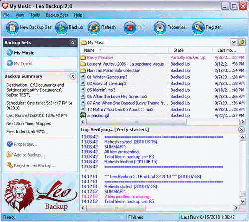 Click to view Leo Backup 2.0 screenshot