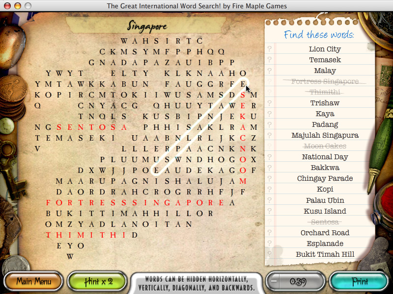 Click to view The Great International Word Search! 1.0.3 screenshot