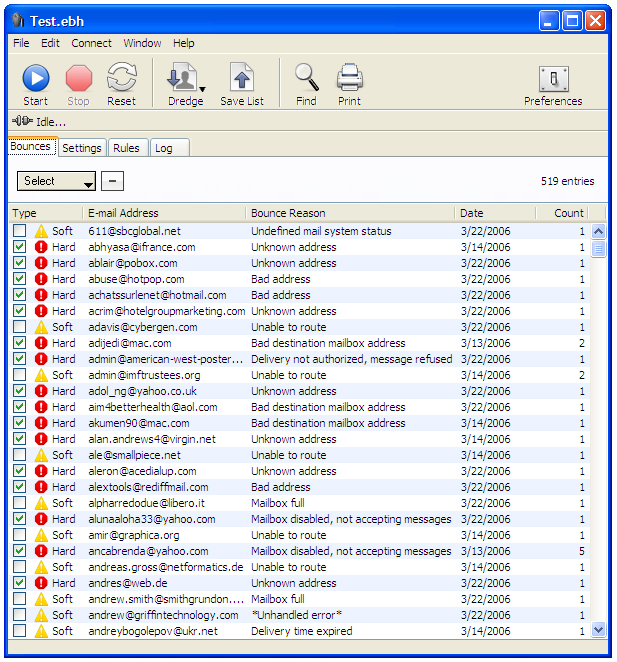Click to view eMail Bounce Handler 3.8.6 screenshot