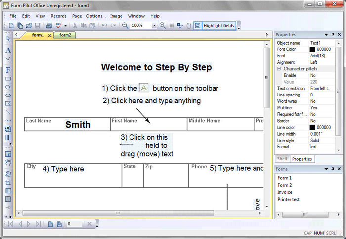 Click to view Form Pilot Office 2.47 screenshot