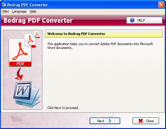 Click to view Bodrag PDF Converter 2.00 screenshot