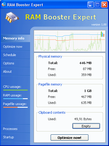 Click to view RAM Booster Expert 1.30 screenshot