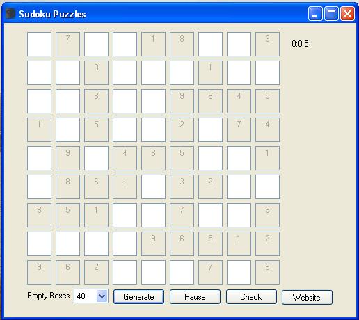 Click to view Sudoku Puzzles 1.0 screenshot