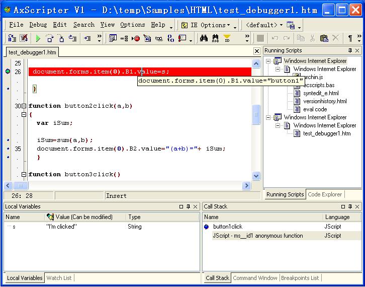 Click to view AxScripter 1.1.4 screenshot