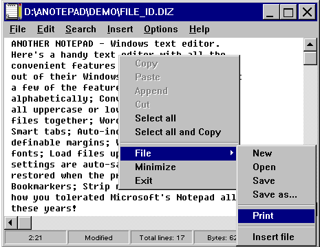 Click to view Another Notepad 1.71.32 screenshot