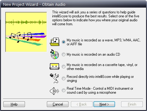 Click to view Intelliscore Polyphonic MP3 to MIDI Converter 8.1.2 screenshot