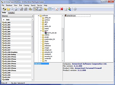 Click to view 10-Strike SearchMyDiscs 4.42 screenshot