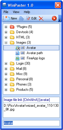 Click to view WinPaster 1.2.0 screenshot