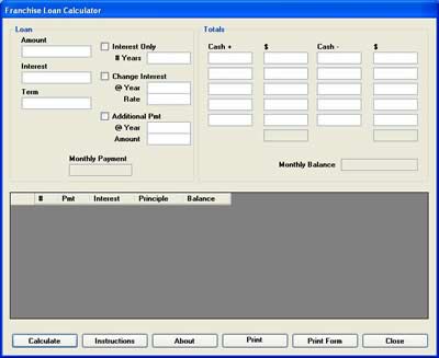 Click to view Franchise Opportunity Calculator 1.01 screenshot