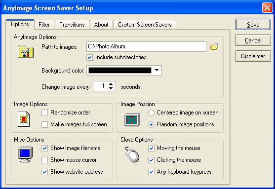 Click to view AnyImage Screen Saver 1.05 screenshot