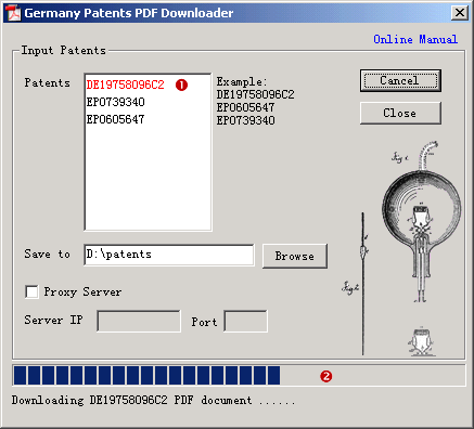 Click to view Germany Patents PDF Downloader 1.5 screenshot