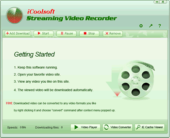 Click to view iCoolsoft Streaming Video Recorder 3.1.12 screenshot