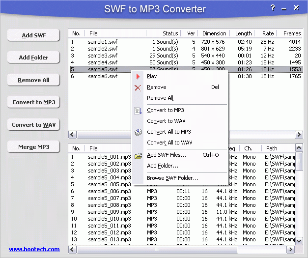 Click to view SWF to MP3 Converter 2.4.0.189 screenshot