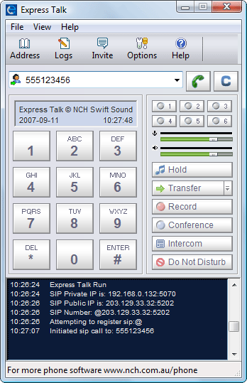 Click to view Express Talk Free VoIP Softphone 4.35 screenshot
