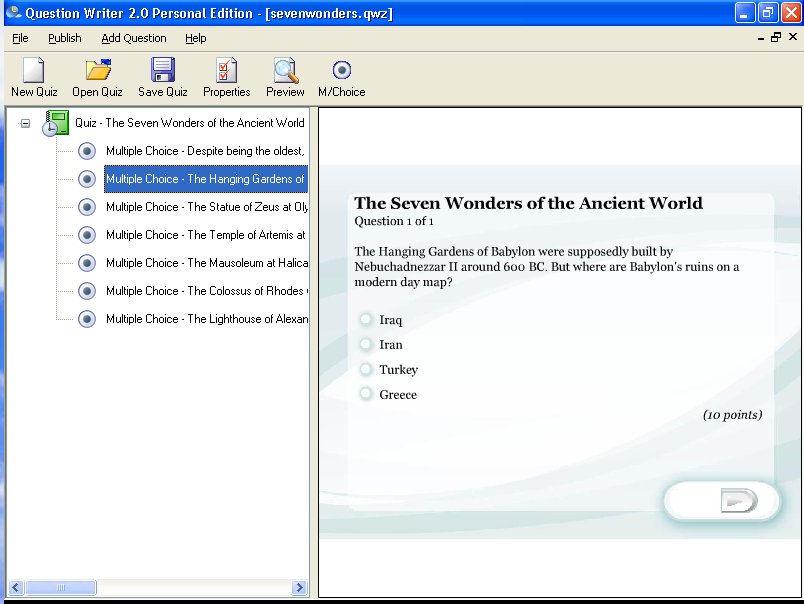 Click to view Question Writer 3 Basic 3.0 screenshot