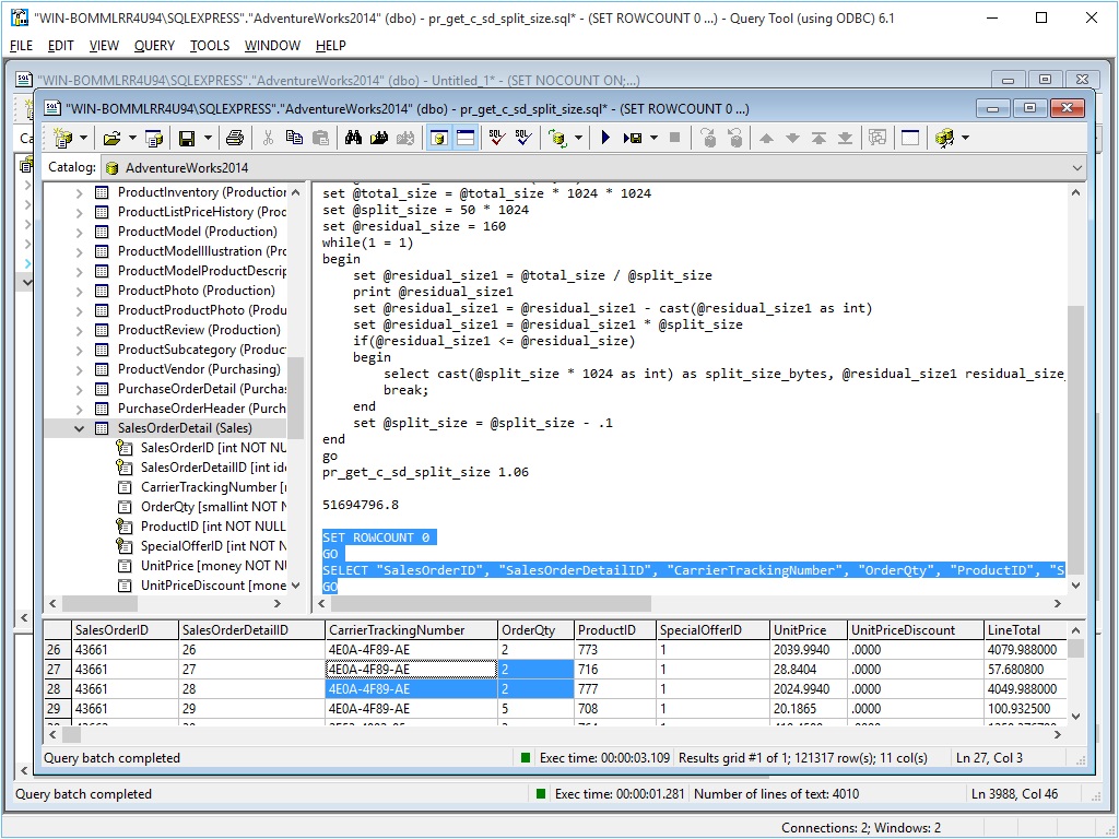 Click to view Query Tool (using ODBC) 6.1.9.56 screenshot