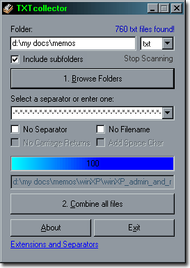 Click to view TXTcollector 2.0.2 screenshot