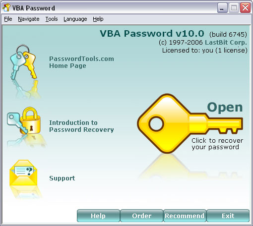 Click to view LastBit VBA Password Recovery 11.0.8050 screenshot