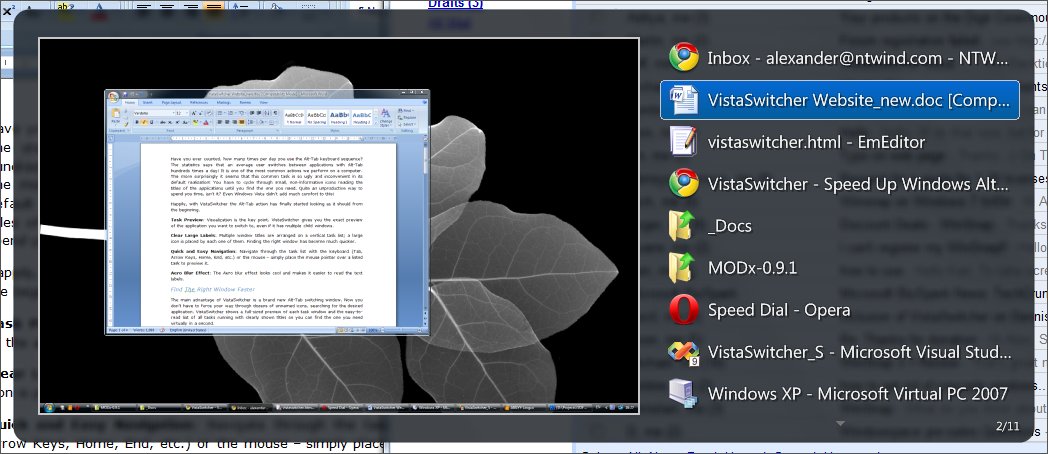 Click to view VistaSwitcher 1.1.5 screenshot