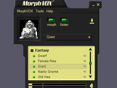 Click to view Fantasy Voices - MorphVOX Add-on 1.3.2 screenshot