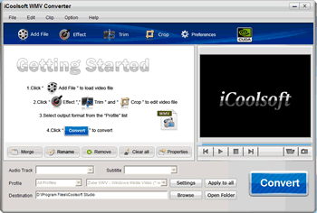 Click to view iCoolsoft WMV Converter 3.1.12 screenshot