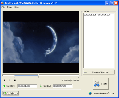 Click to view AimOne ASF/WMV/WMA Cutter & Joiner 1.01 screenshot