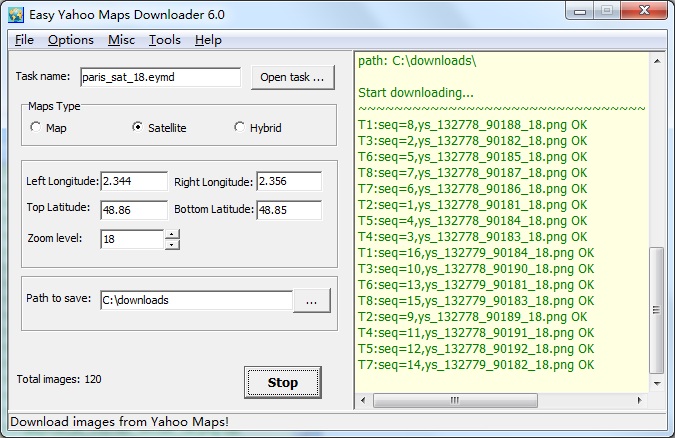 Click to view Easy Yahoo Maps Downloader 6.202 screenshot