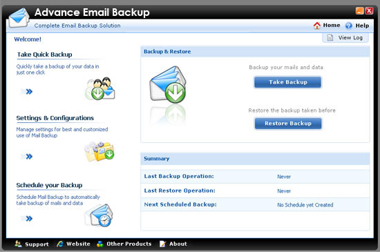 Click to view Advanced Email Backup 1.00 screenshot