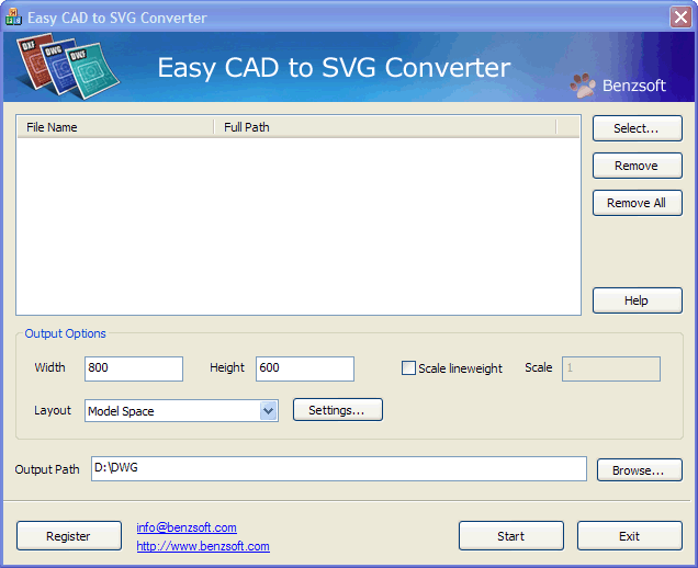 Click to view Easy CAD to SVG Converter 3.91 screenshot