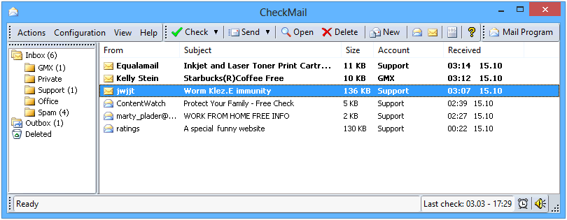 Click to view CheckMail 5.6.7 screenshot