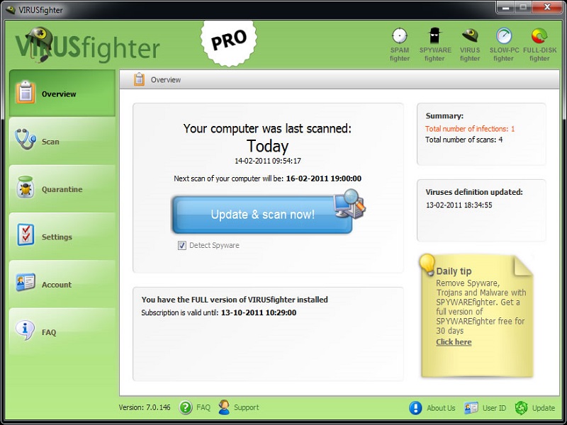 Click to view VIRUSfighter Server 7.5.145 screenshot