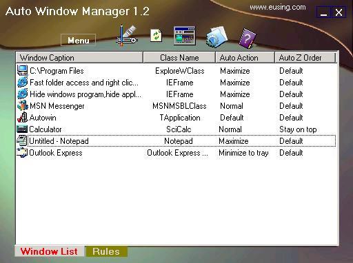 Click to view Auto Window Manager 1.5 screenshot