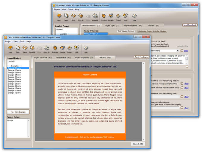 Click to view AllWebMenus Web Modal Windows Addin 1.0.2 screenshot