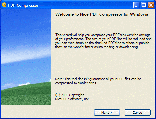 Click to view Nice PDF Compressor 3.0 screenshot