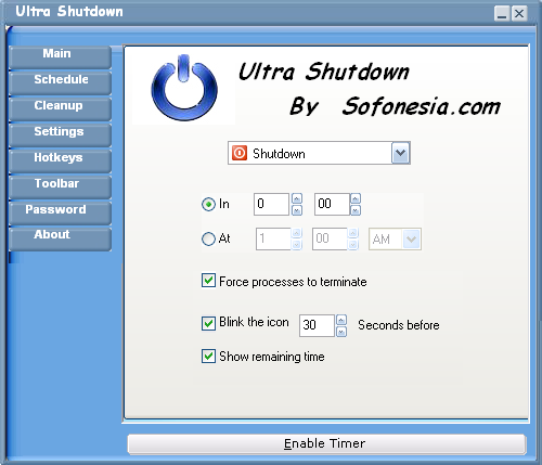 Click to view Ultra Shutdown 1.0 screenshot