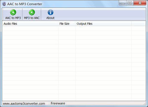 Click to view AAC to MP3 Converter 1.2 screenshot