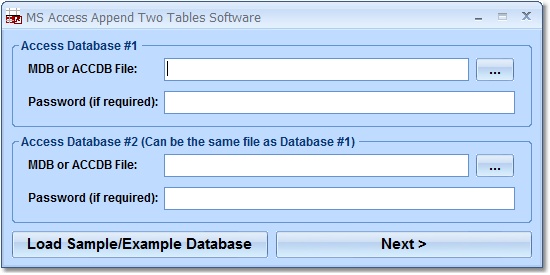 Click to view MS Access Append Two Tables Software 7.0 screenshot