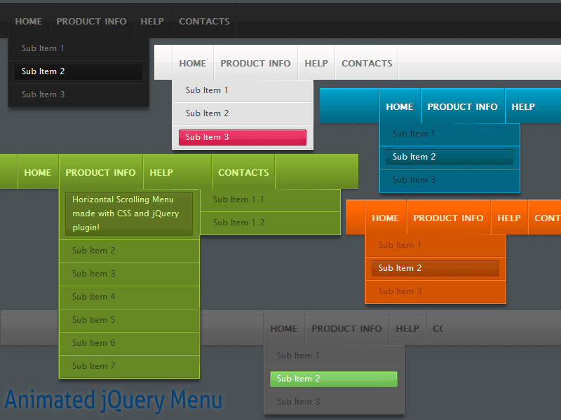 Click to view Animated jQuery Menu Style 08 1.5 screenshot