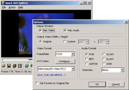 Click to view Quick AVI Splitter 2.1 screenshot