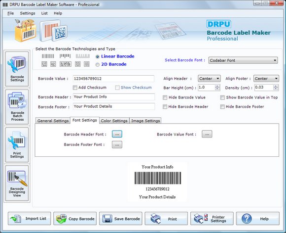 Click to view Barcode System 7.3.0.1 screenshot