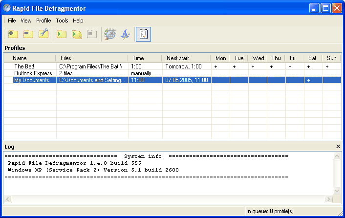 Click to view Rapid File Defragmentor 1.4 build 686 screenshot
