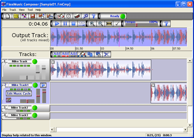 Click to view FlexiMusic Composer Mar2005 screenshot