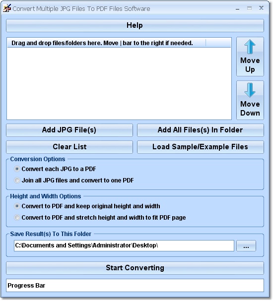 Click to view Convert Multiple JPG Files To PDF Files Software 7.0 screenshot