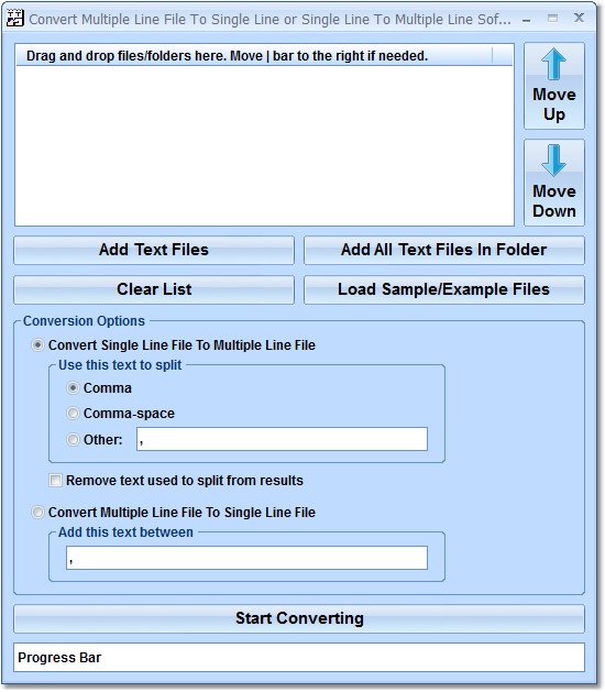 Click to view Convert Multiple Line File To Single Line or Singl 7.0 screenshot