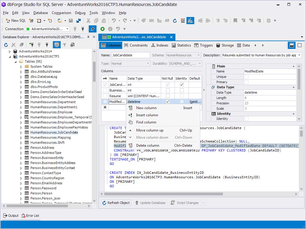 Click to view dbForge Studio for SQL Server 3.8 screenshot