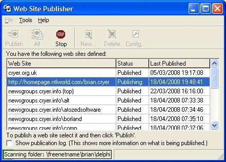 Click to view Web Site Publisher 2.3.0 screenshot
