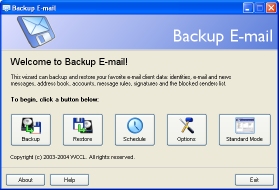 Click to view Backup E-mail 1.0 screenshot