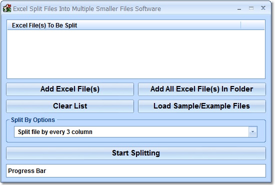 Click to view Excel Split Files Into Multiple Smaller Files Soft 7.0 screenshot